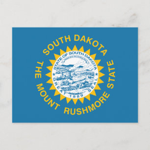Carte Postale Drapeau de l'État du Dakota du Sud Rayons Dorés So