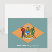 Carte Postale Drapeau de l'État du Delaware (Devant / Derrière)