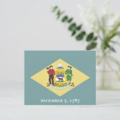 Carte Postale Drapeau de l'État du Delaware Le Premier État Blas (Debout devant)