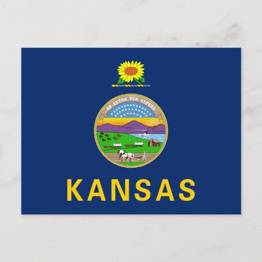 Carte Postale Drapeau de l'État du Kansas (Devant)