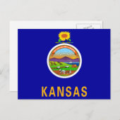 Carte Postale Drapeau de l'État du Kansas (Devant / Derrière)