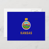 Carte Postale Drapeau de l'État du Kansas (Devant / Derrière)