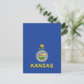 Carte Postale Drapeau de l'État du Kansas (Debout devant)
