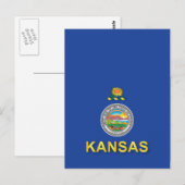 Carte Postale Drapeau de l'État du Kansas (Devant / Derrière)
