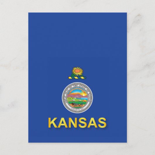 Carte Postale Drapeau de l'État du Kansas (Devant)