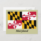 Carte Postale Drapeau de l'État du Maryland (Devant / Derrière)