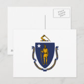 Carte Postale Drapeau de l'État du Massachusetts (Devant / Derrière)