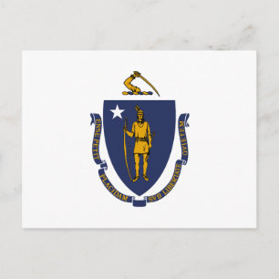 Carte Postale Drapeau de l'État du Massachusetts