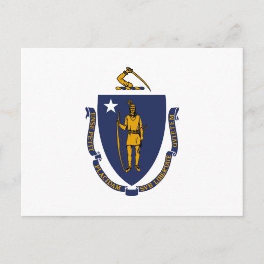 Carte Postale Drapeau de l'État du Massachusetts (Devant)