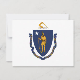 Carte Postale Drapeau de l'État du Massachusetts Bay State Indie