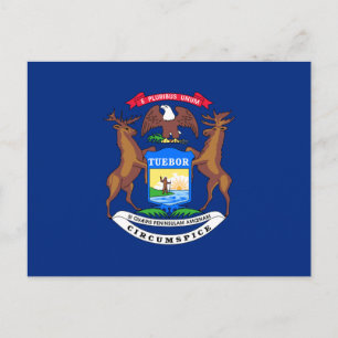 Carte Postale Drapeau de l'État du Michigan