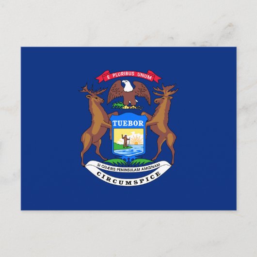 Carte Postale Drapeau de l'État du Michigan (Devant)