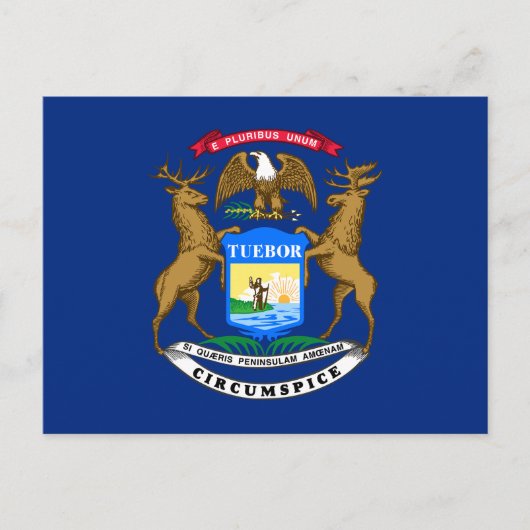 Carte Postale Drapeau de l'État du Michigan (Devant)