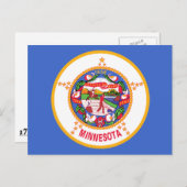 Carte Postale Drapeau de l'État du Minnesota (Devant / Derrière)