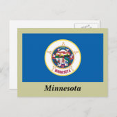 Carte Postale Drapeau de l'État du Minnesota (Devant / Derrière)