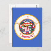 Carte Postale Drapeau de l'État du Minnesota (Devant / Derrière)