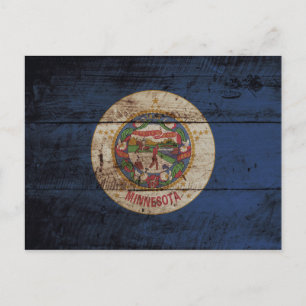 Carte Postale Drapeau de l'État du Minnesota sur le vieux grain