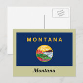 Carte Postale Drapeau de l'État du Montana (Devant / Derrière)