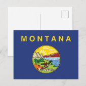 Carte Postale Drapeau de l'État du Montana Big Sky Country Oro Y (Devant / Derrière)