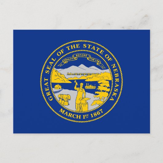Carte Postale Drapeau de l'État du Nebraska (Devant)