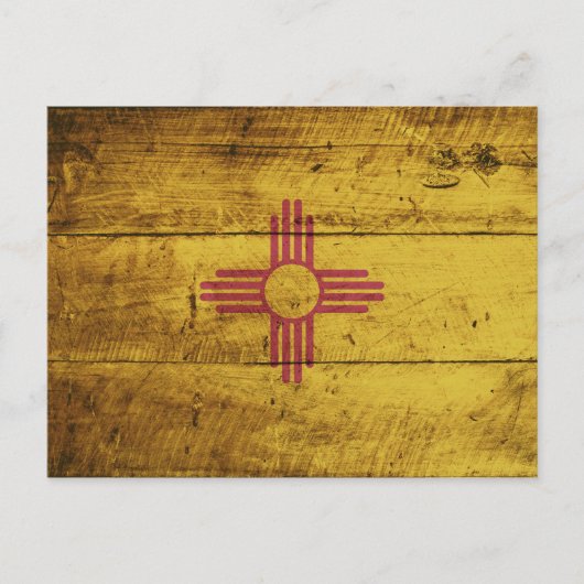 Carte Postale Drapeau de l'État du Nouveau-Mexique sur le vieux (Devant)