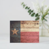 Carte Postale Drapeau de l'État du Texas sur le vieux grain de b (Debout devant)