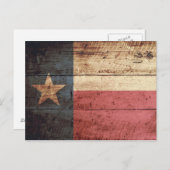 Carte Postale Drapeau de l'État du Texas sur le vieux grain de b (Devant / Derrière)