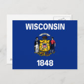 Carte Postale Drapeau de l'État du Wisconsin (Devant / Derrière)