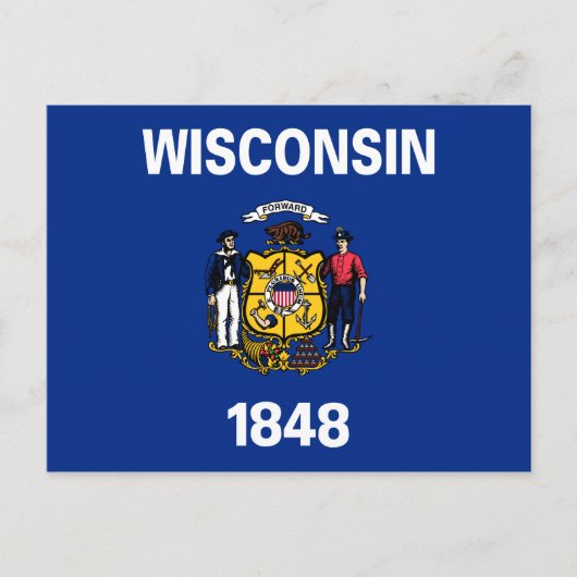 Carte Postale Drapeau de l'État du Wisconsin (Devant)