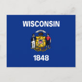 Carte Postale Drapeau de l'État du Wisconsin (Devant)