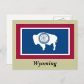 Carte Postale Drapeau de l'État du Wyoming (Devant / Derrière)