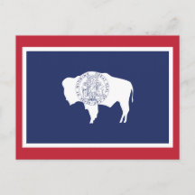 Drapeau de l'État du Wyoming Bison Bordure Rouge