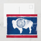 Carte Postale Drapeau de l'État du Wyoming en détresse (Devant / Derrière)