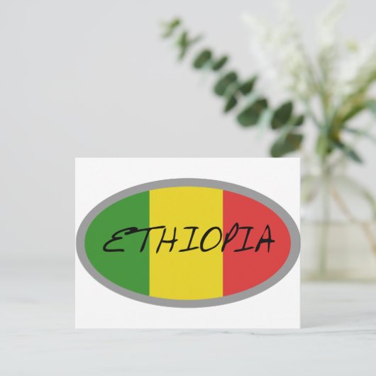 Carte Postale Drapeau de l'Ethiopie ! (Debout devant)