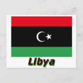 Carte Postale Drapeau de Libye avec nom (Devant)