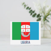 Carte Postale Drapeau de Ligurie avec nom (Debout devant)
