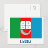 Carte Postale Drapeau de Ligurie avec nom (Devant / Derrière)