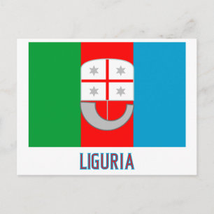 Carte Postale Drapeau de Ligurie avec nom