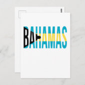 Carte Postale Drapeau de l'île de vacances des Bahamas (Devant / Derrière)