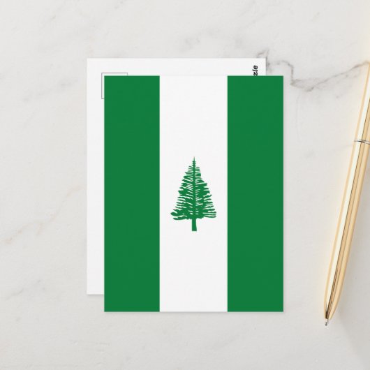 Carte Postale Drapeau de l'île Norfolk (Devant/Arrière en situation)