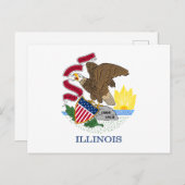 Carte Postale Drapeau de l'Illinois (Devant / Derrière)