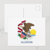 Carte Postale Drapeau de l'Illinois (Devant / Derrière)