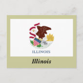 Carte Postale Drapeau de l'Illinois (Devant)
