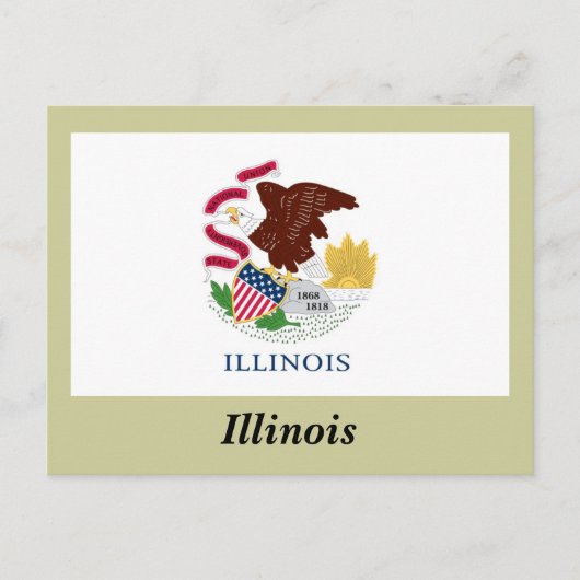 Carte Postale Drapeau de l'Illinois (Devant)