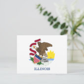 Carte Postale drapeau de l'Illinois (Debout devant)
