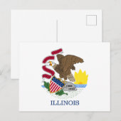 Carte Postale drapeau de l'Illinois (Devant / Derrière)