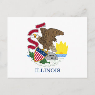 Carte Postale drapeau de l'Illinois