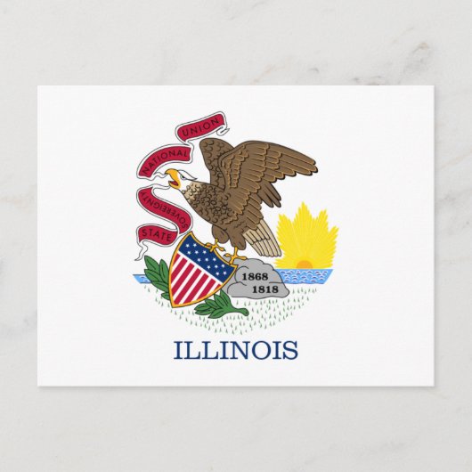 Carte Postale drapeau de l'Illinois (Devant)