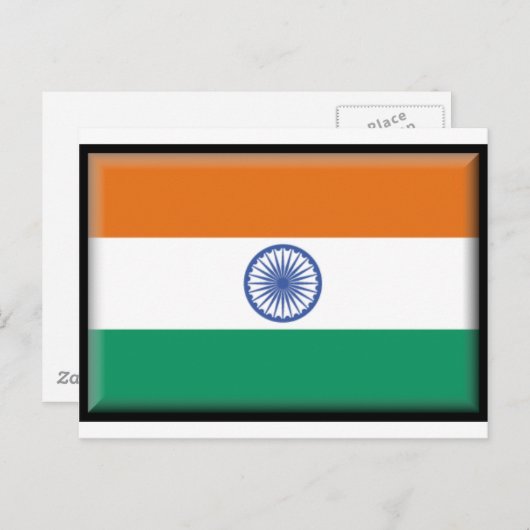 Carte Postale Drapeau de l'Inde (Devant / Derrière)