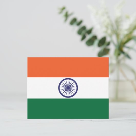 Carte Postale Drapeau de l'Inde (Debout devant)